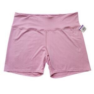 NWOT PSK Collection Women's Plus Solid Pink Athletic Bike/Yoga Tight Shorts XXXL